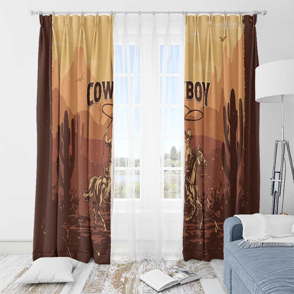Black Cowboy Window Curtain Take Me Away