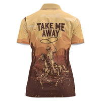 Black Cowboy Women Polo Shirt Take Me Away