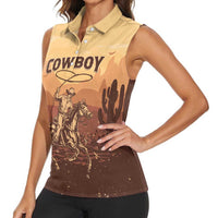 Black Cowboy Women Sleeveless Polo Shirt Take Me Away