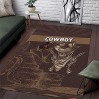 Skull Cowboy Area Rug Vintage Style