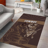 Skull Cowboy Area Rug Vintage Style