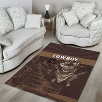 Skull Cowboy Area Rug Vintage Style