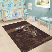 Skull Cowboy Area Rug Vintage Style