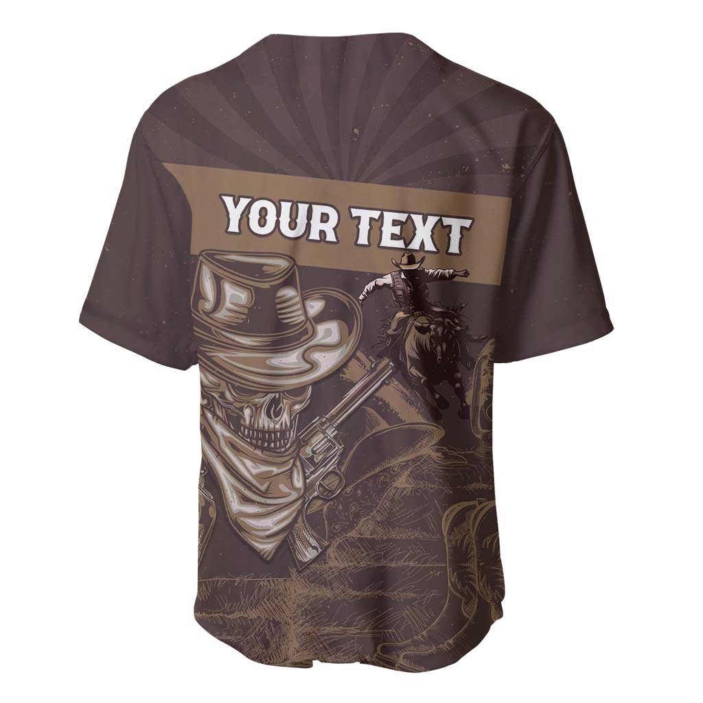 Personalised Skull Cowboy Baseball Jersey Vintage Style