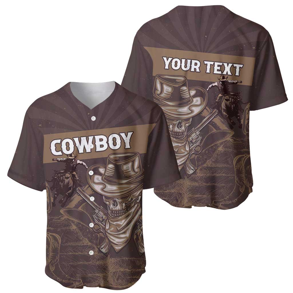 Personalised Skull Cowboy Baseball Jersey Vintage Style