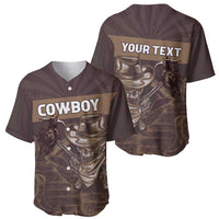 Personalised Skull Cowboy Baseball Jersey Vintage Style