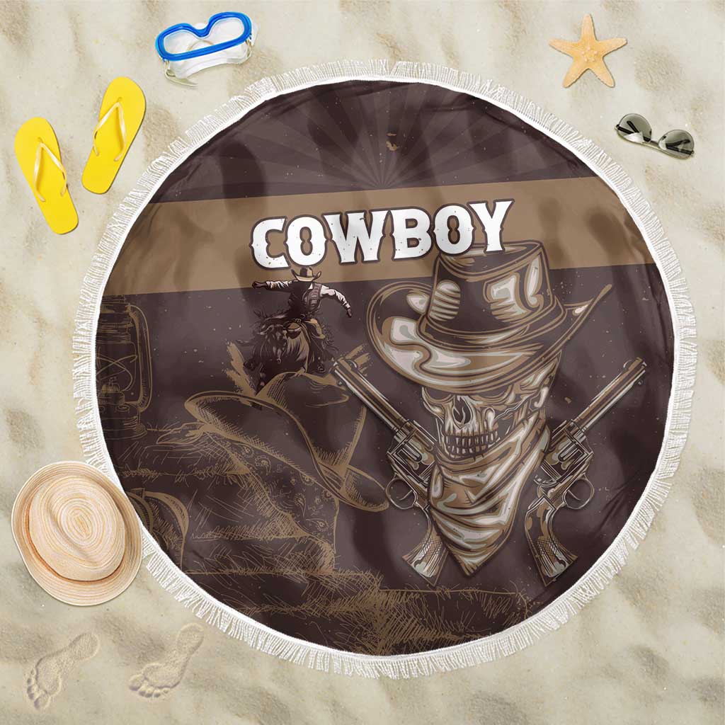 Skull Cowboy Beach Blanket Vintage Style