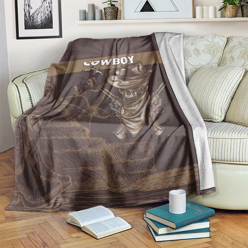Skull Cowboy Blanket Vintage Style