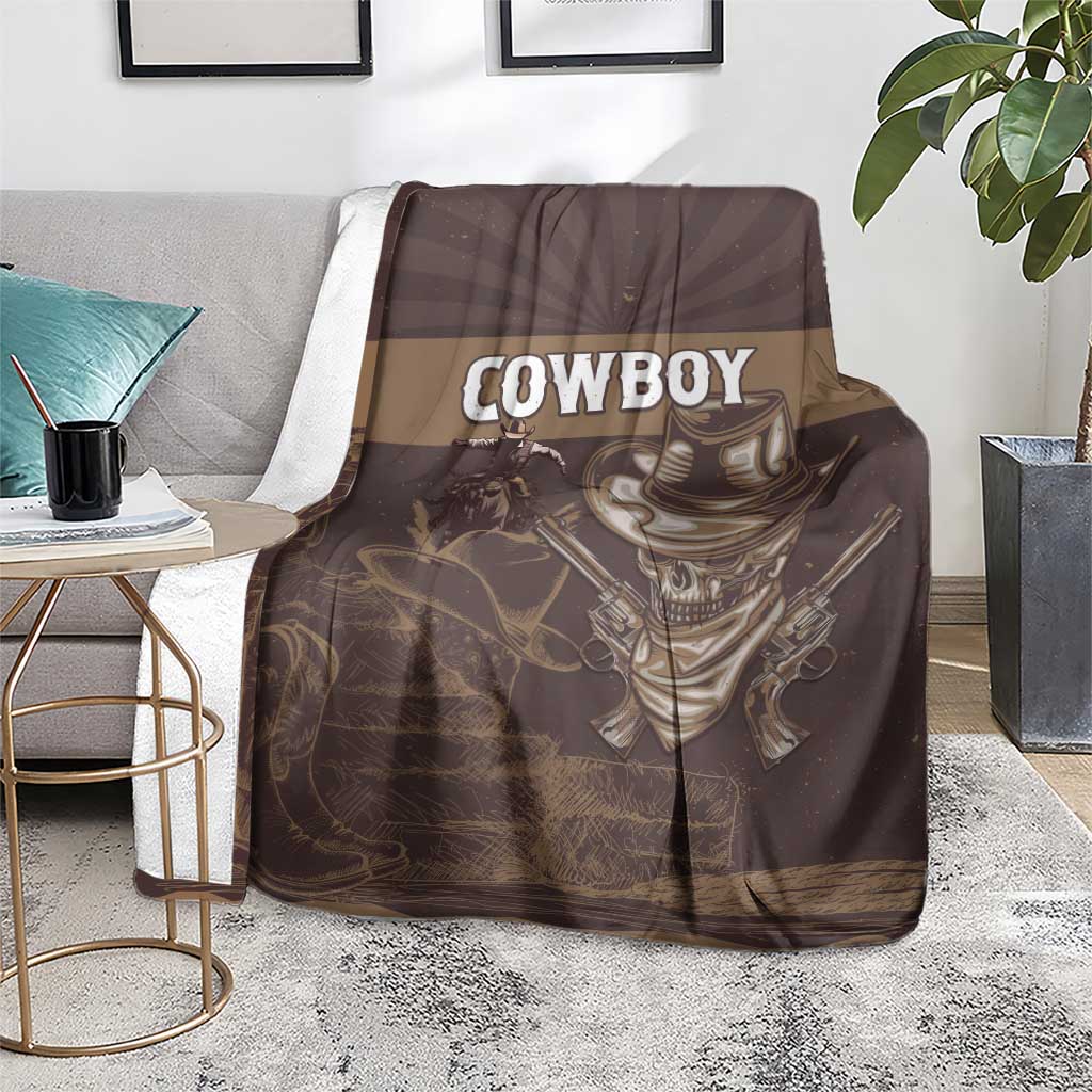 Skull Cowboy Blanket Vintage Style