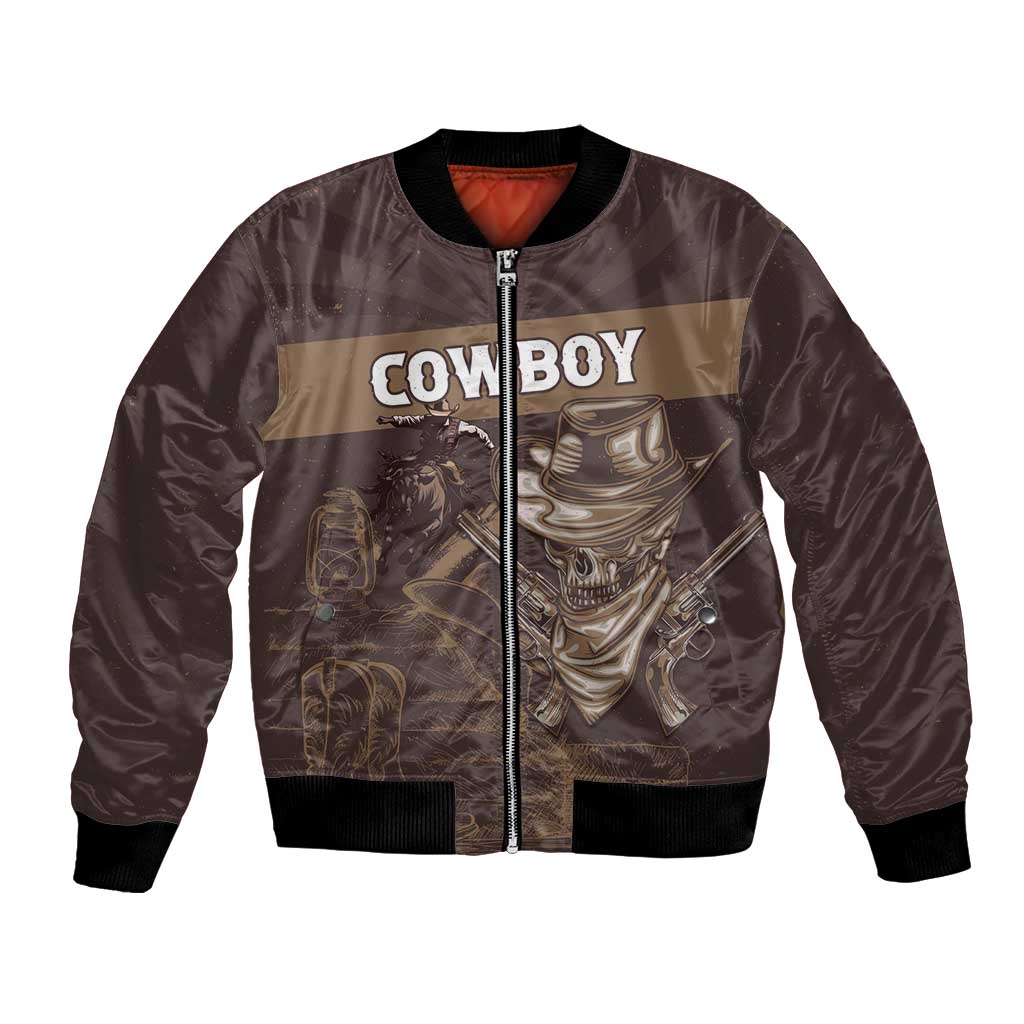 Personalised Skull Cowboy Bomber Jacket Vintage Style