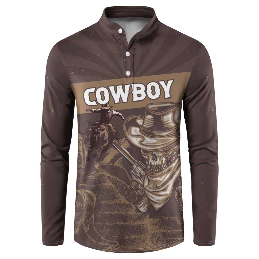 Personalised Skull Cowboy Button Sweatshirt Vintage Style