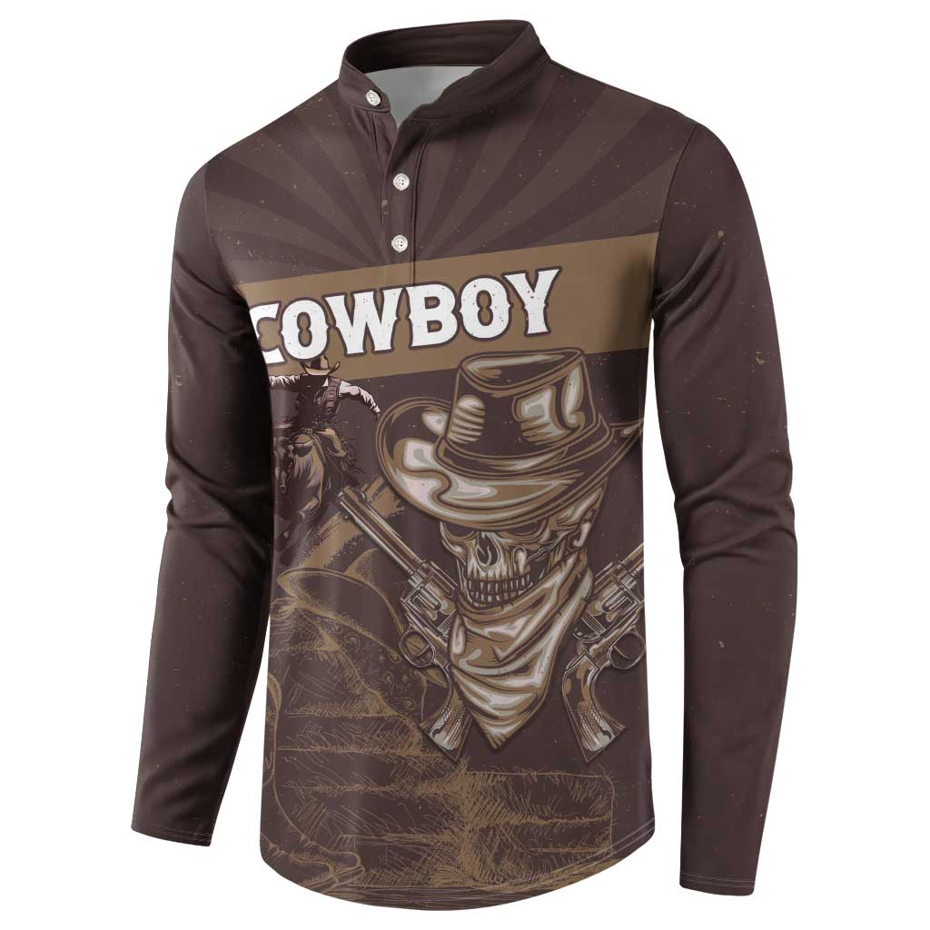 Personalised Skull Cowboy Button Sweatshirt Vintage Style