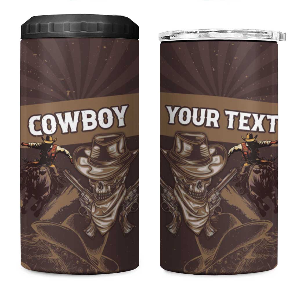Personalised Skull Cowboy 4 in 1 Can Cooler Tumbler Vintage Style