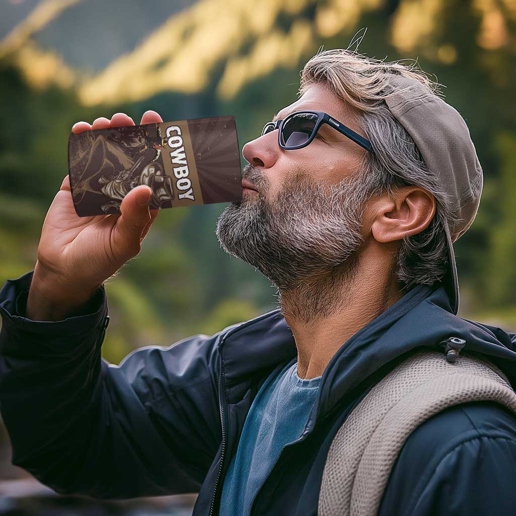 Personalised Skull Cowboy 4 in 1 Can Cooler Tumbler Vintage Style