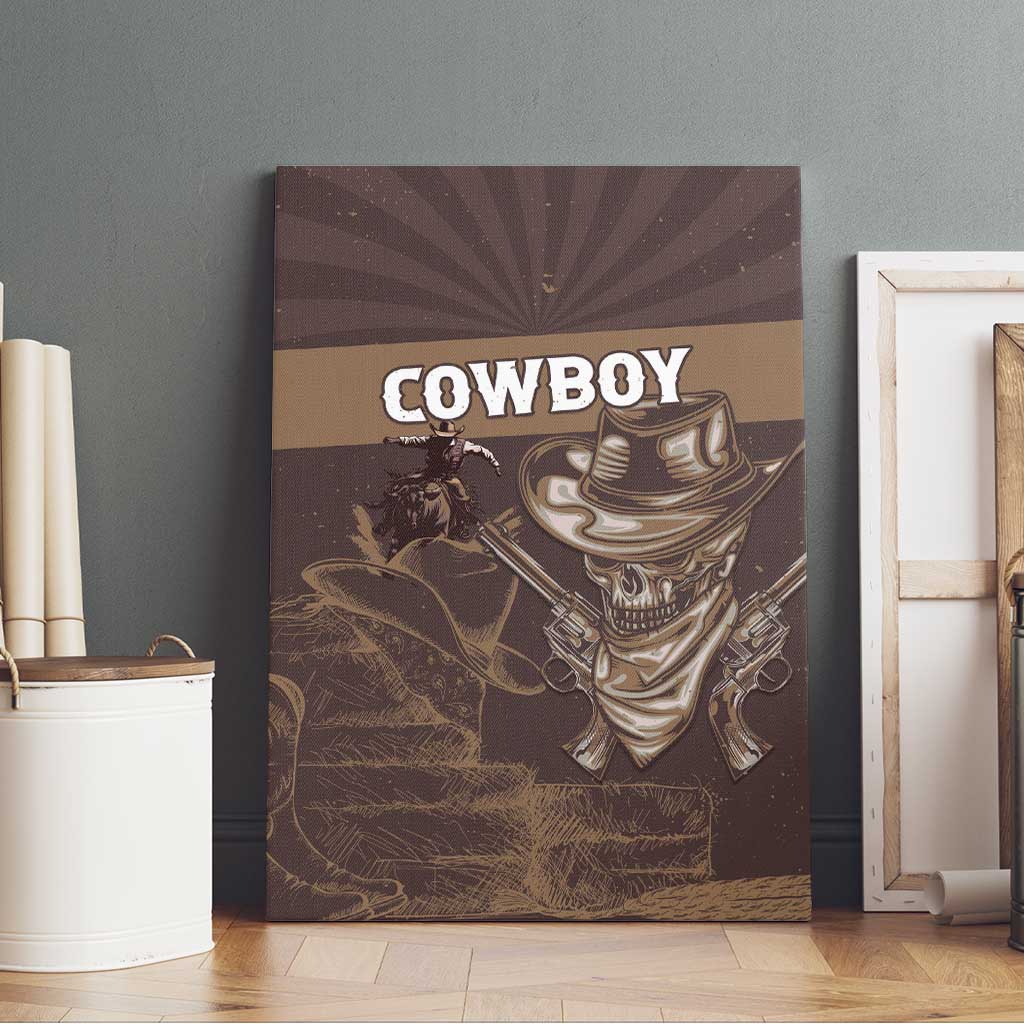 Skull Cowboy Canvas Wall Art Vintage Style