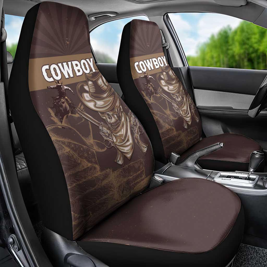 Skull Cowboy Car Seat Cover Vintage Style