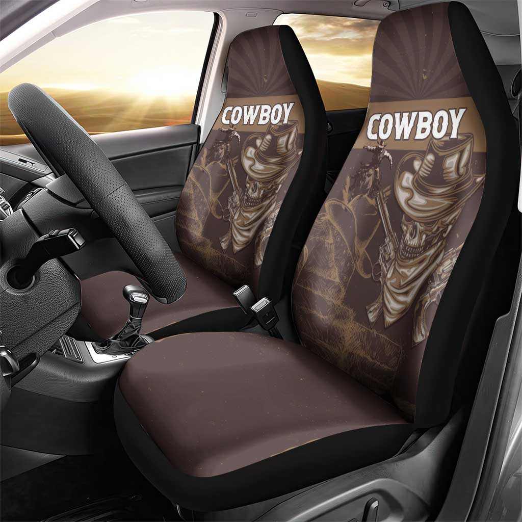 Skull Cowboy Car Seat Cover Vintage Style