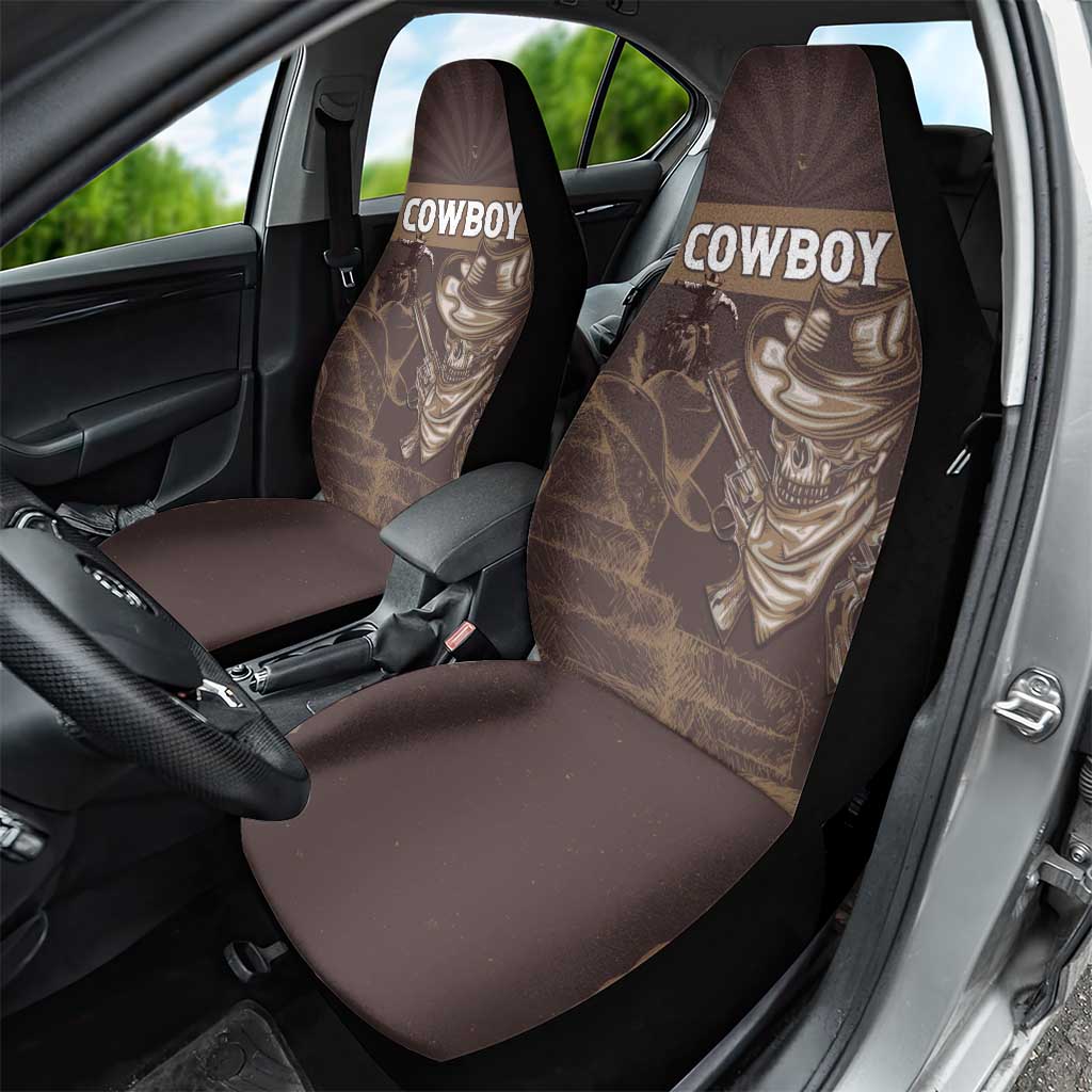 Skull Cowboy Car Seat Cover Vintage Style