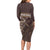 Personalised Skull Cowboy Family Matching Long Sleeve Bodycon Dress and Hawaiian Shirt Vintage Style