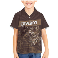 Personalised Skull Cowboy Family Matching Mermaid Dress and Hawaiian Shirt Vintage Style