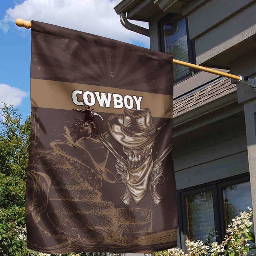 Skull Cowboy Garden Flag Vintage Style