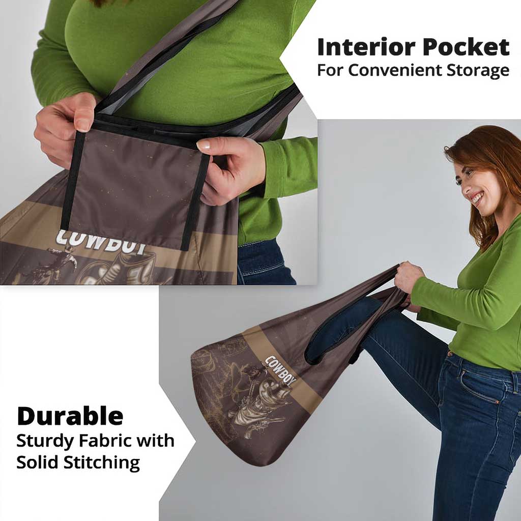 Skull Cowboy Grocery Bag Vintage Style