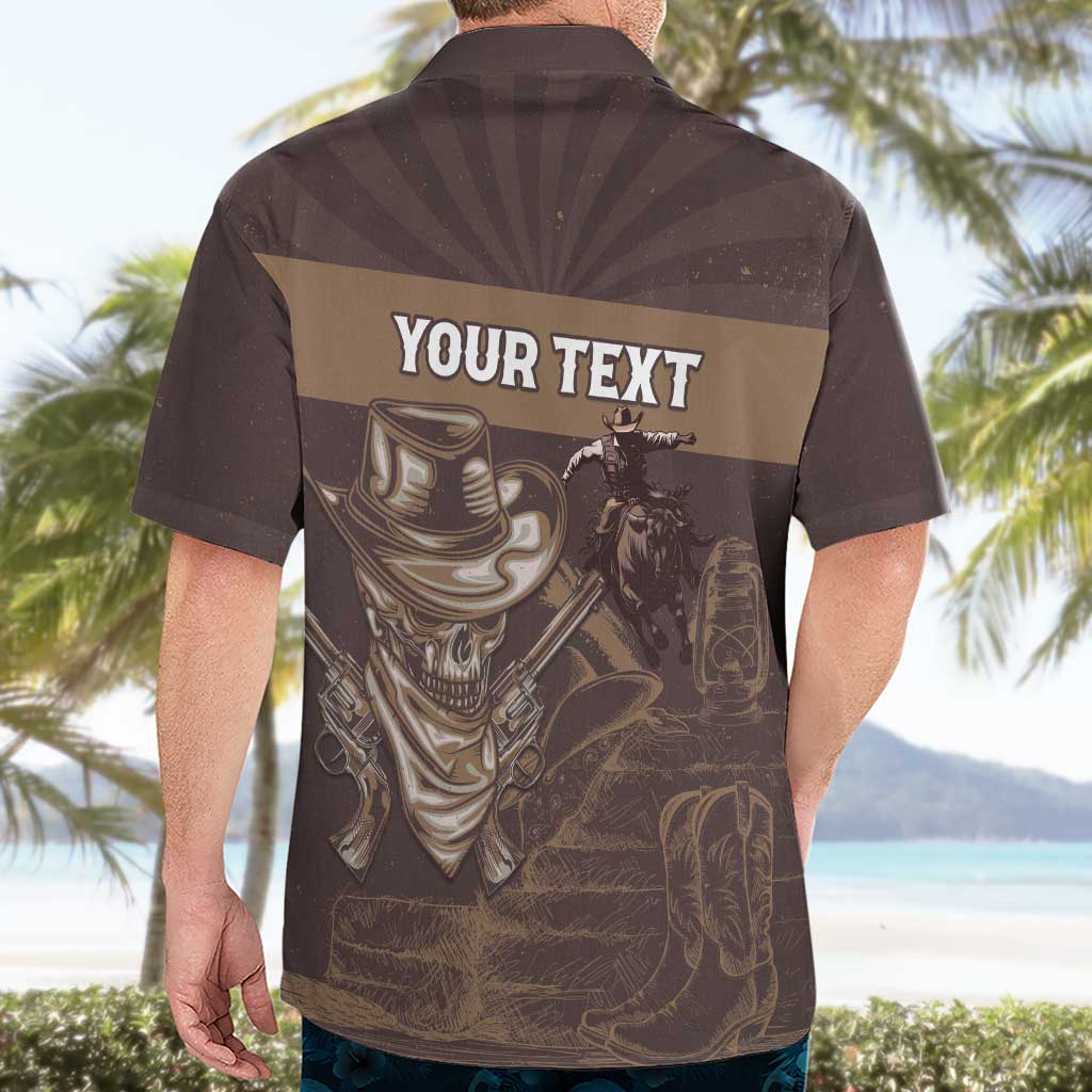 Personalised Skull Cowboy Hawaiian Shirt Vintage Style