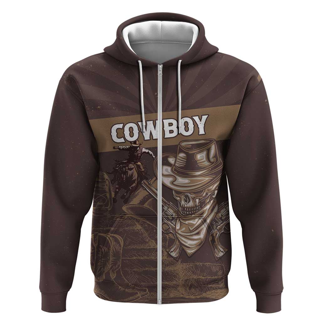 Personalised Skull Cowboy Hoodie Vintage Style