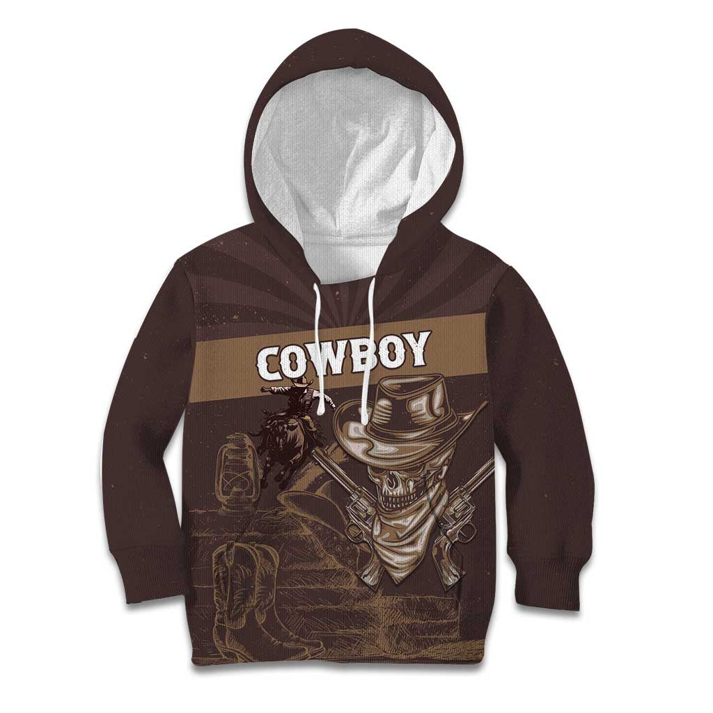 Personalised Skull Cowboy Kid Hoodie Vintage Style