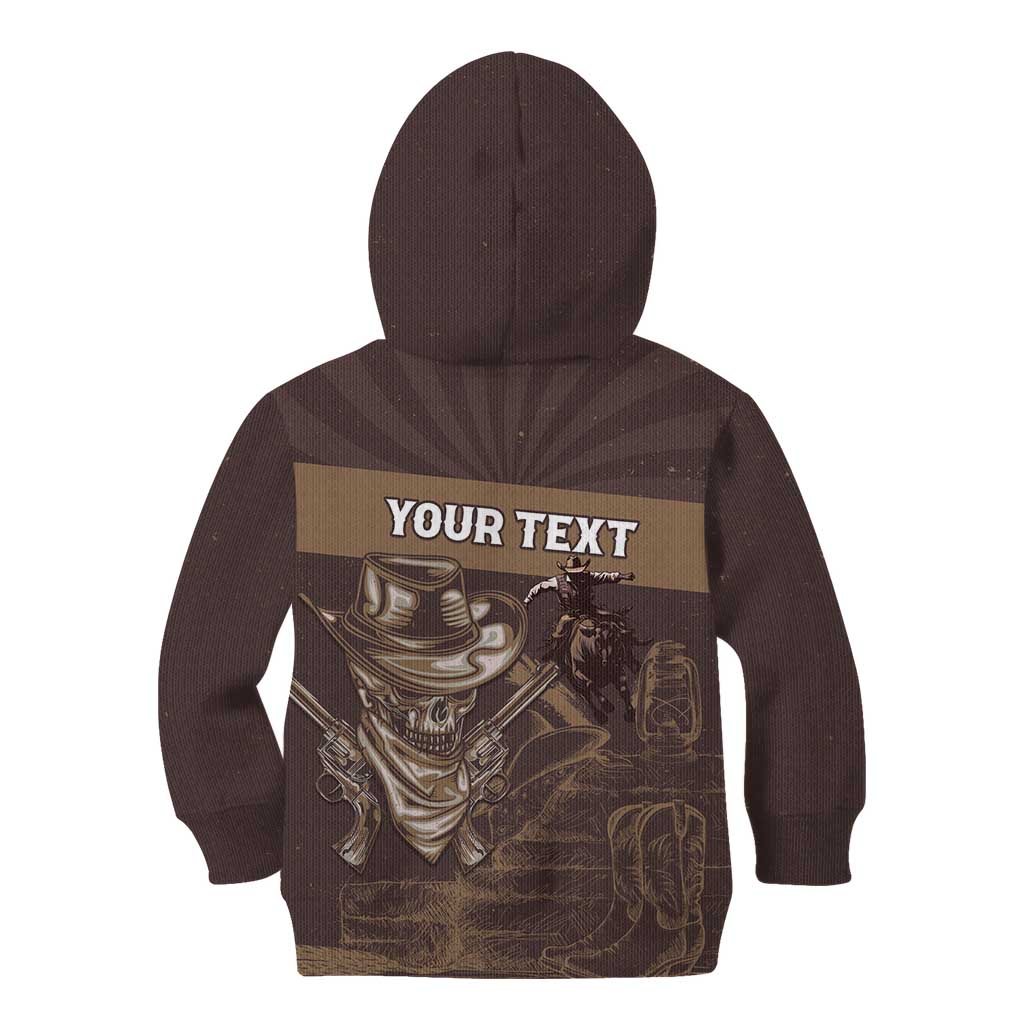 Personalised Skull Cowboy Kid Hoodie Vintage Style