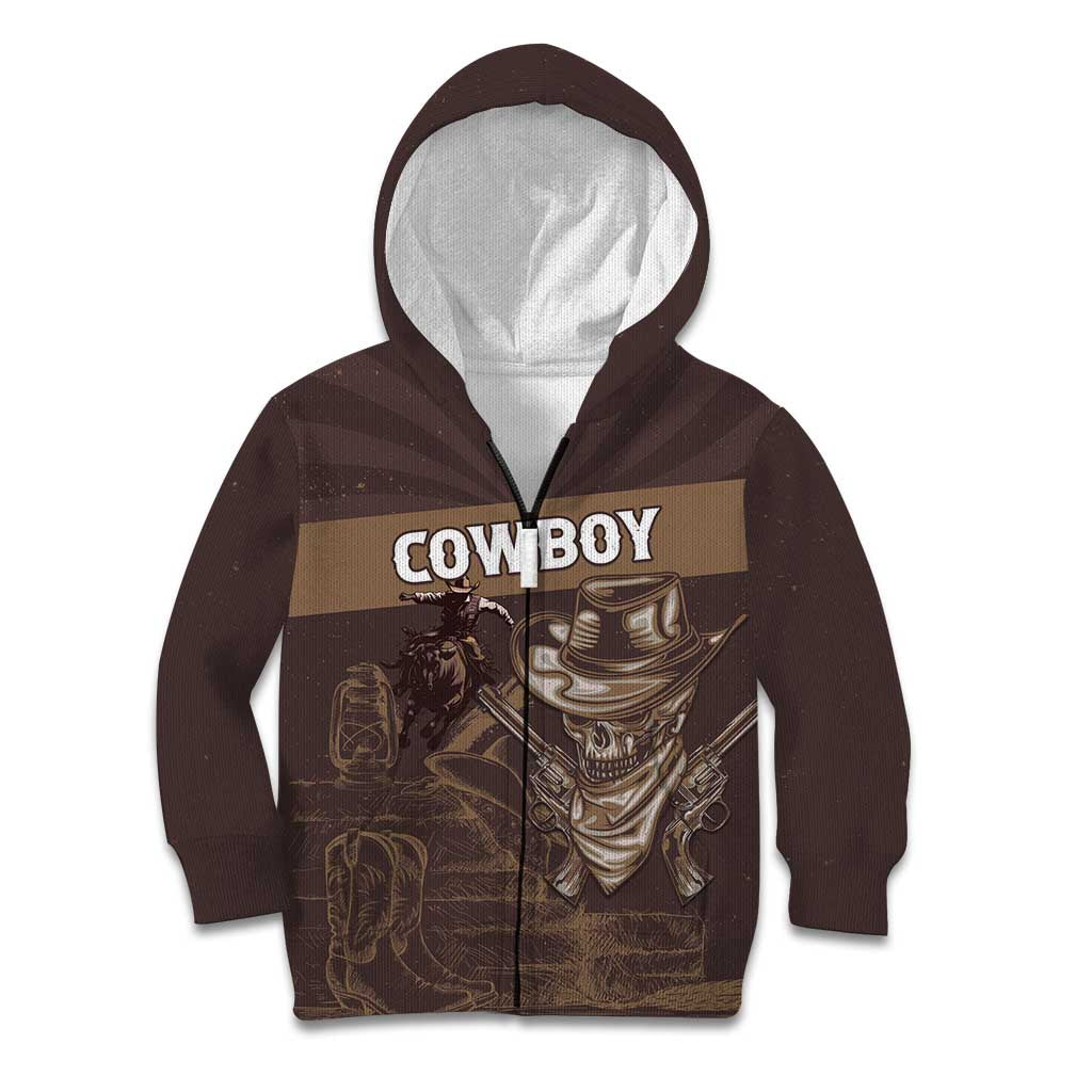 Personalised Skull Cowboy Kid Hoodie Vintage Style