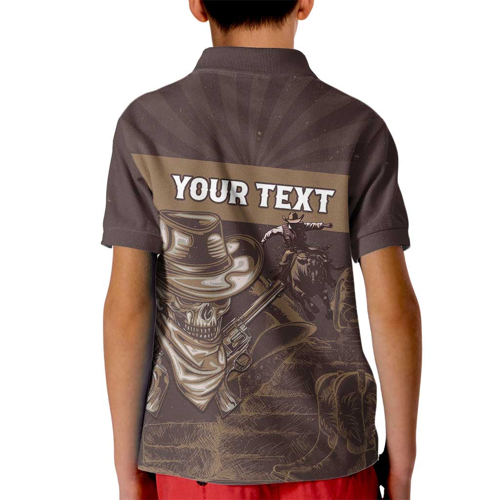 Personalised Skull Cowboy Kid Polo Shirt Vintage Style