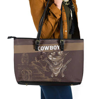 Skull Cowboy Leather Tote Bag Vintage Style