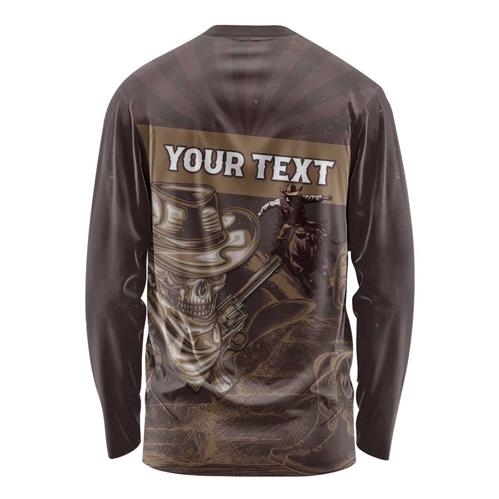 Personalised Skull Cowboy Long Sleeve Shirt Vintage Style