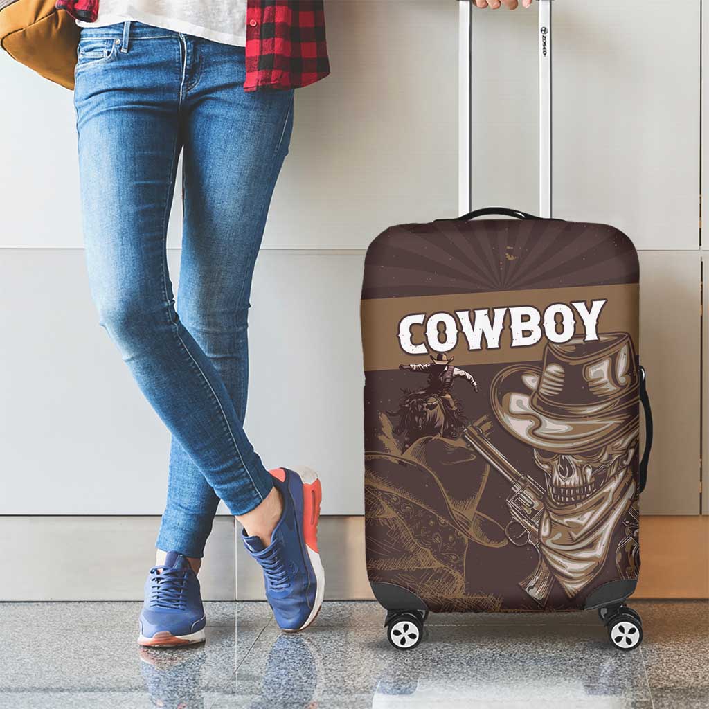 Skull Cowboy Luggage Cover Vintage Style