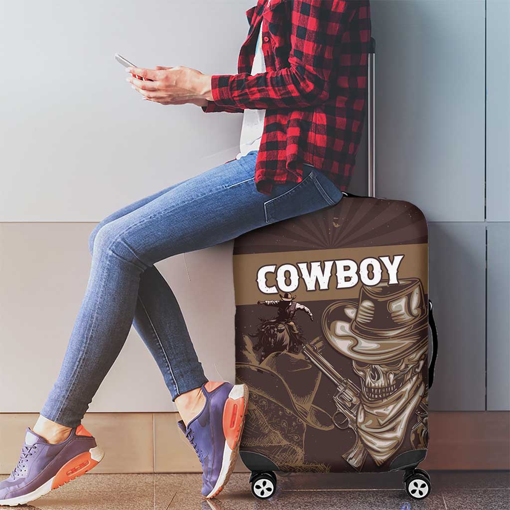 Skull Cowboy Luggage Cover Vintage Style