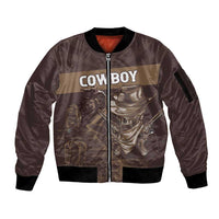 Personalised Skull Cowboy Sleeve Zip Bomber Jacket Vintage Style