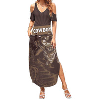Personalised Skull Cowboy Summer Maxi Dress Vintage Style