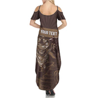 Personalised Skull Cowboy Summer Maxi Dress Vintage Style