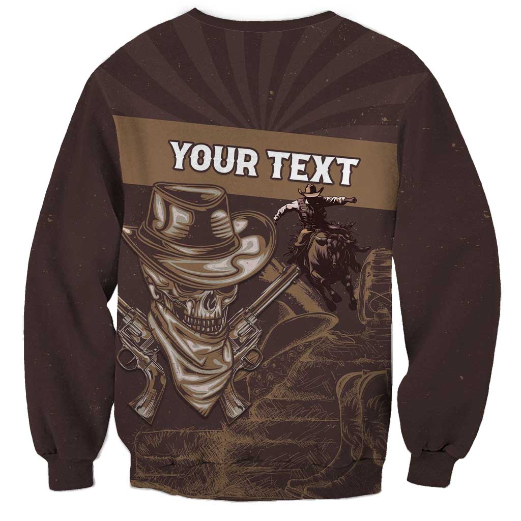 Personalised Skull Cowboy Sweatshirt Vintage Style