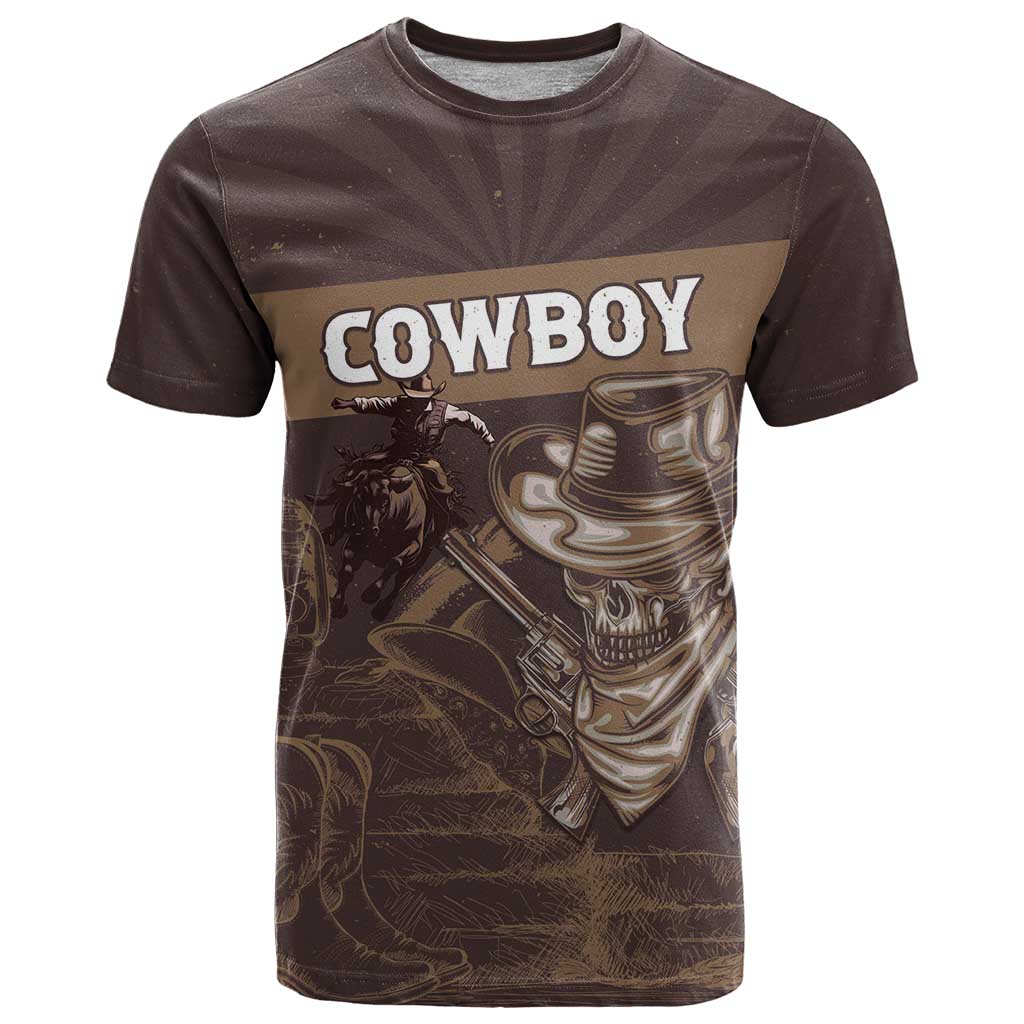Personalised Skull Cowboy T Shirt Vintage Style