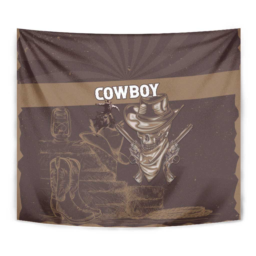 Skull Cowboy Tapestry Vintage Style