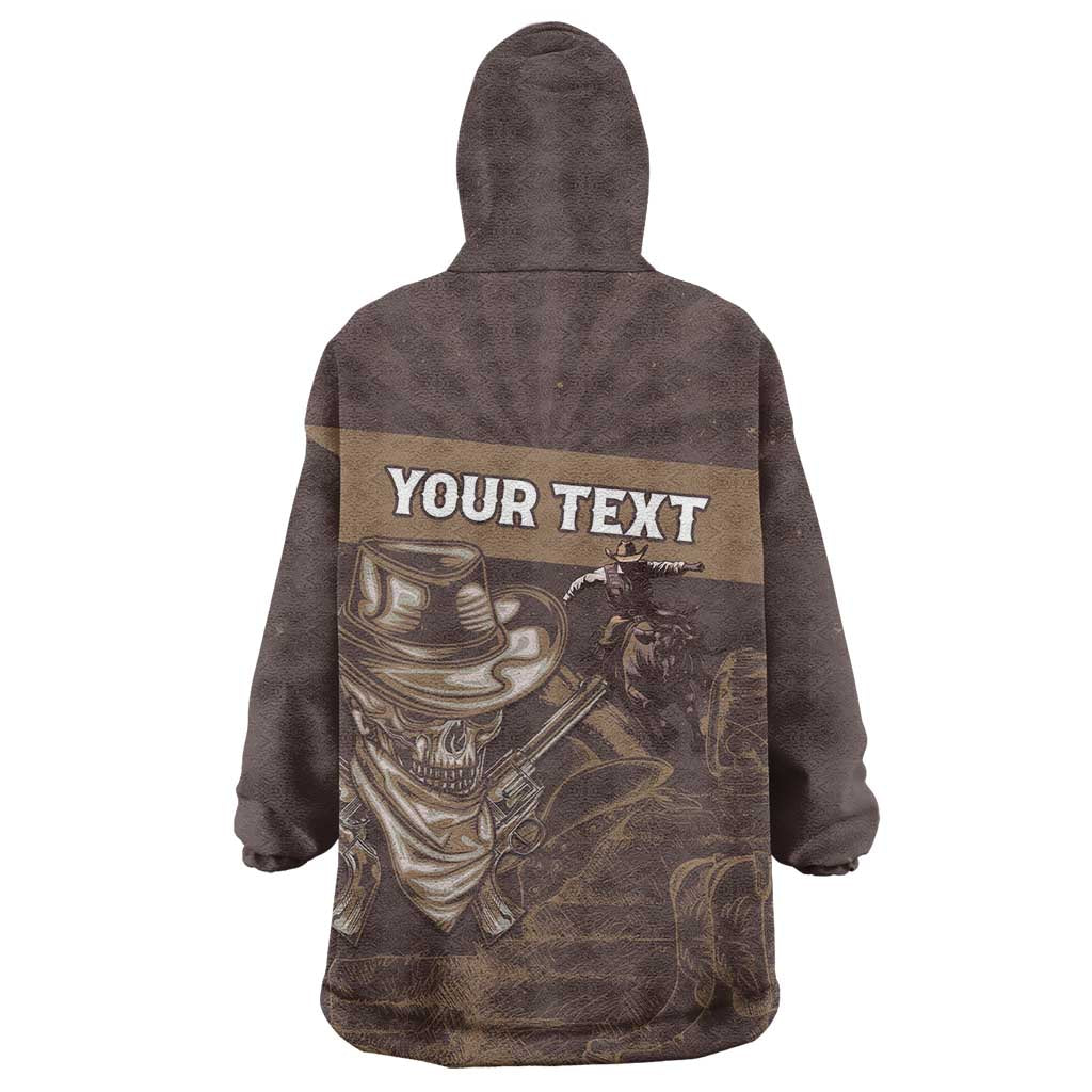 Personalised Skull Cowboy Wearable Blanket Hoodie Vintage Style