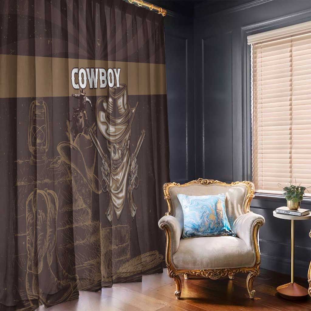 Skull Cowboy Window Curtain Vintage Style