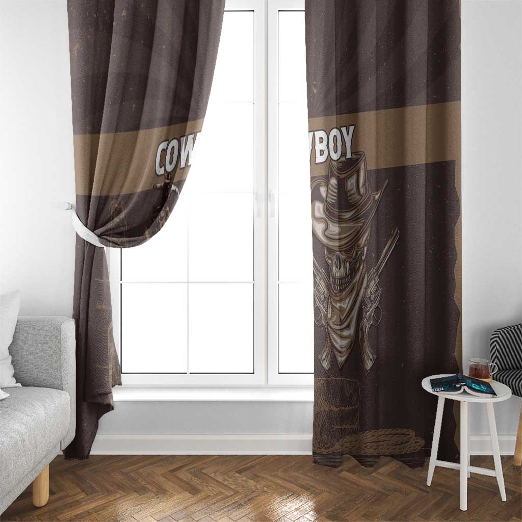Skull Cowboy Window Curtain Vintage Style