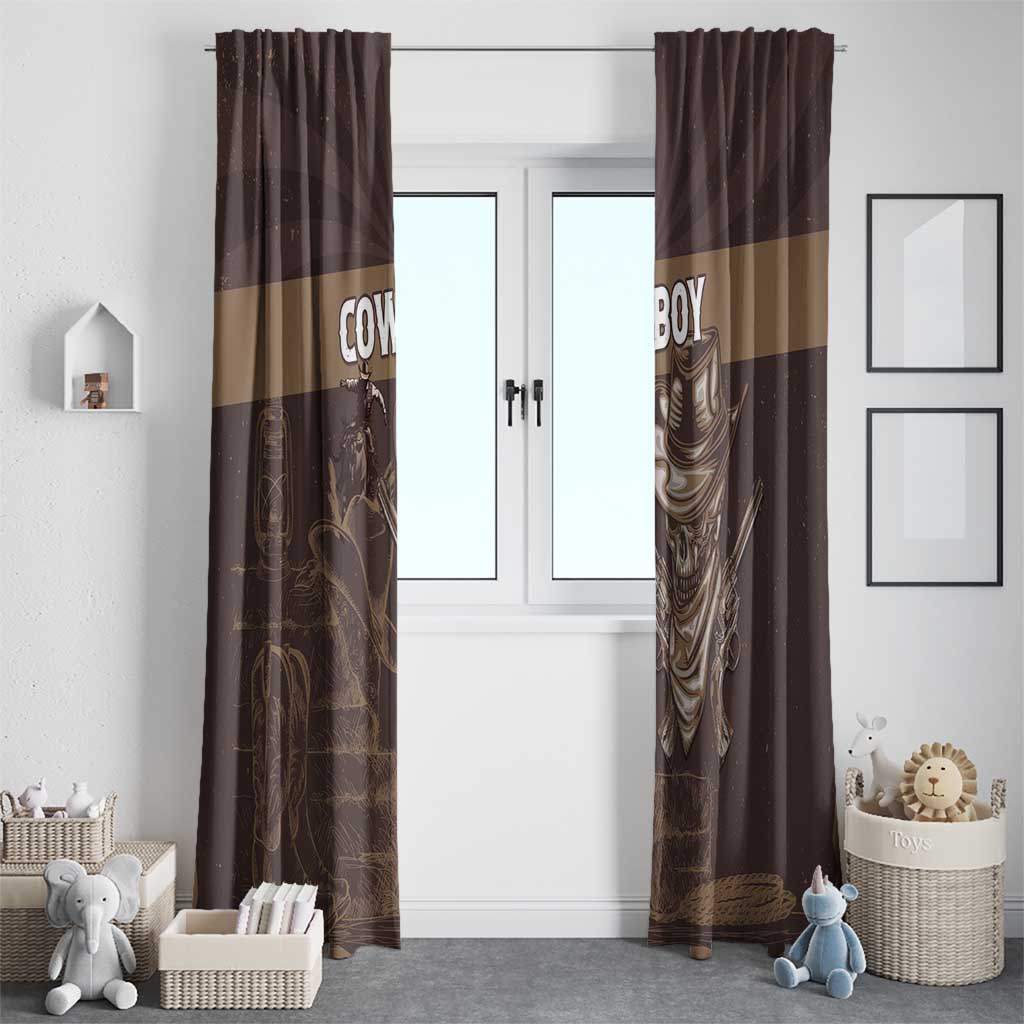 Skull Cowboy Window Curtain Vintage Style