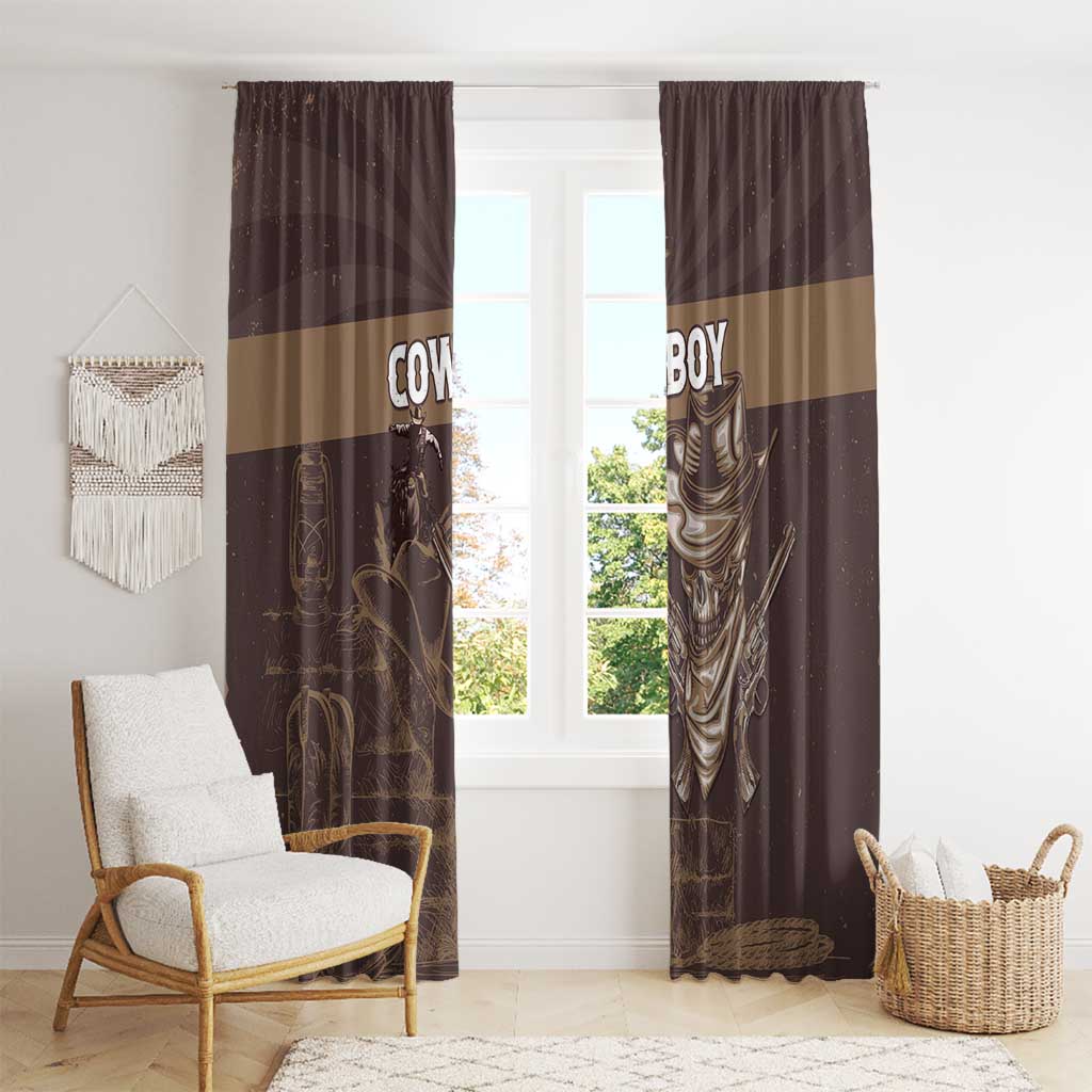 Skull Cowboy Window Curtain Vintage Style