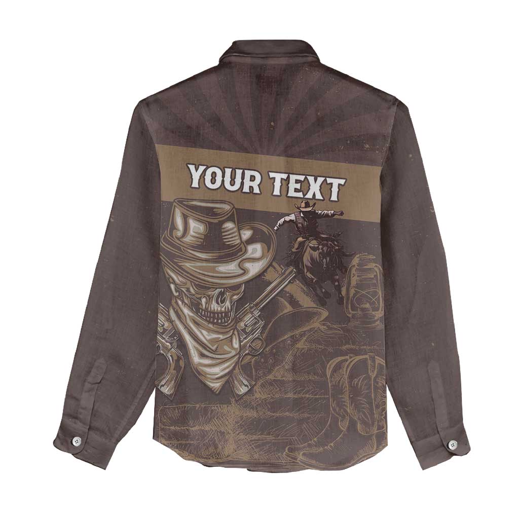 Personalised Skull Cowboy Women Casual Shirt Vintage Style