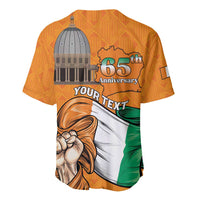 Personalised Ivory Coast Independence Day Baseball Jersey Yamoussoukro Coat Of Arms