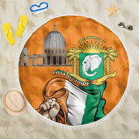 Ivory Coast Independence Day Beach Blanket Yamoussoukro Coat Of Arms